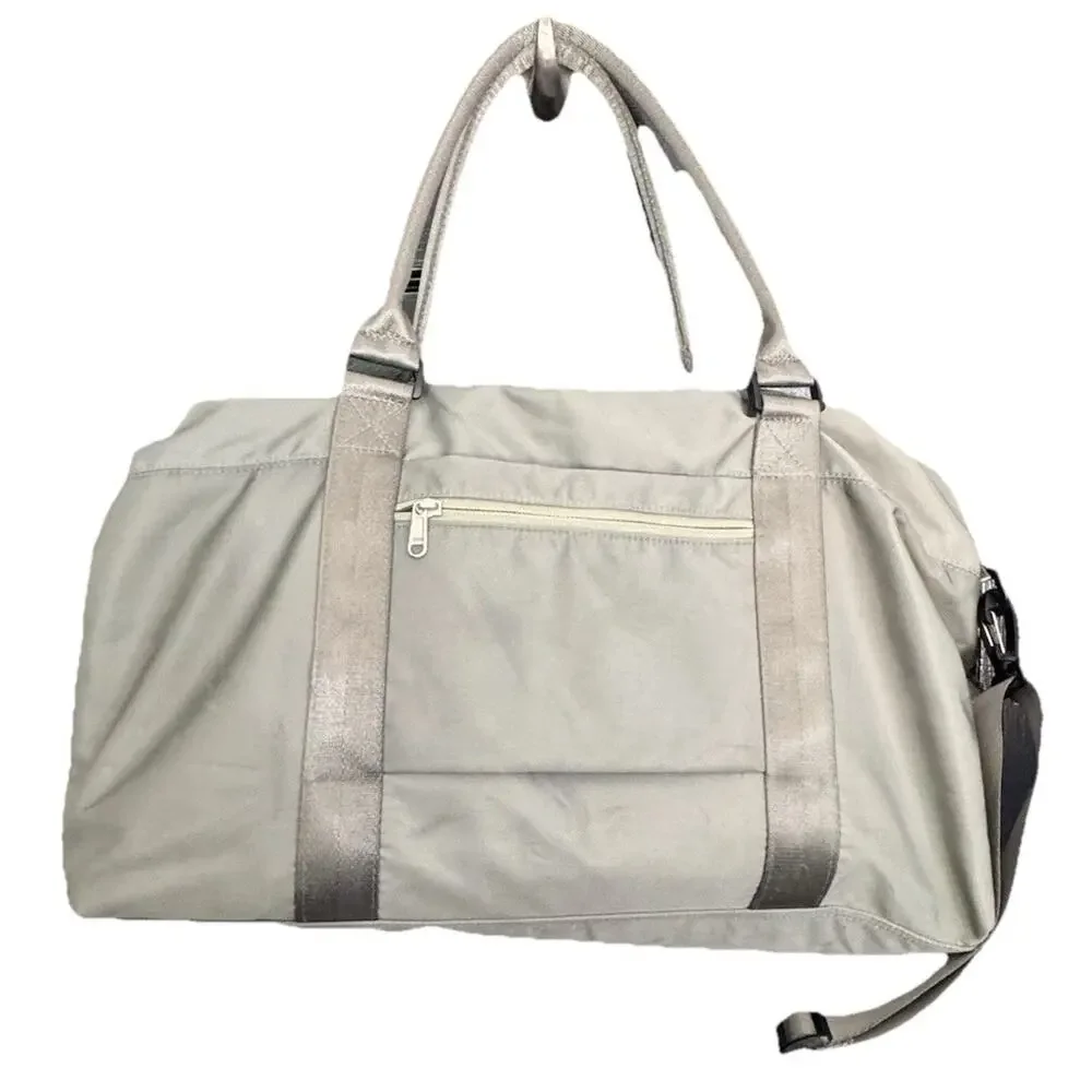 Weekender Travel Bag Carry-On Gym Duffel Large Capacity Wet Dry Separation Gray